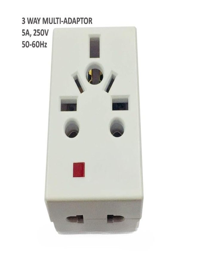 Nirvair Multi Input (3-Way) 3-Pin Plug Multicountry Input Plug Adapter with Fuse for Imported Devices from UK, US, Australia,Japan,etc Plugs - Image 3